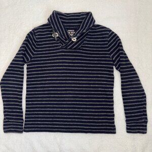 Crewcuts Kids Nautical Striped Toggle Button Sweater Navy & Grey Size 8